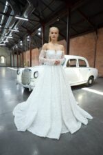 Hilal Gelinlik Modeli – Zarif Dantel Detaylı, Uzun Kollu Prenses Kesim Gelinlik - Görsel 7