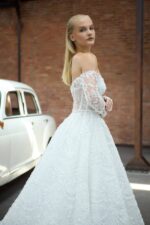 Hilal Gelinlik Modeli – Zarif Dantel Detaylı, Uzun Kollu Prenses Kesim Gelinlik - Görsel 9